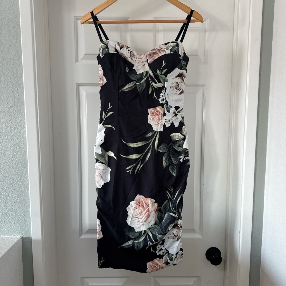 Lurelly Floral Black Dress